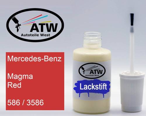 Mercedes-Benz, Magma Red, 586 / 3586: 20ml Lackstift, von ATW Autoteile West.